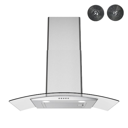 Streamline 30 in. Rosmini Ductless Wall Mount 220 CFM Range Hood in Brushed Stainless Steel T-721-1-DL